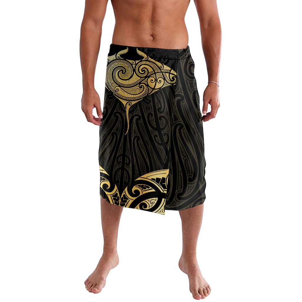 Gold Black New Zealand Manta Ray Lavalava Aotearoa Maori Haehae - Polynesian Pride