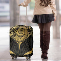 Gold Black New Zealand Manta Ray Luggage Cover Aotearoa Maori Haehae - Polynesian Pride