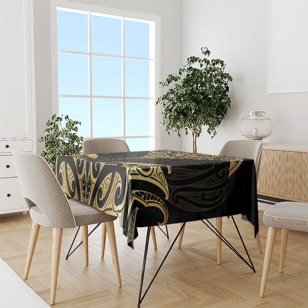 Gold Black New Zealand Manta Ray Tablecloth Aotearoa Maori Haehae LT14 - Polynesian Pride