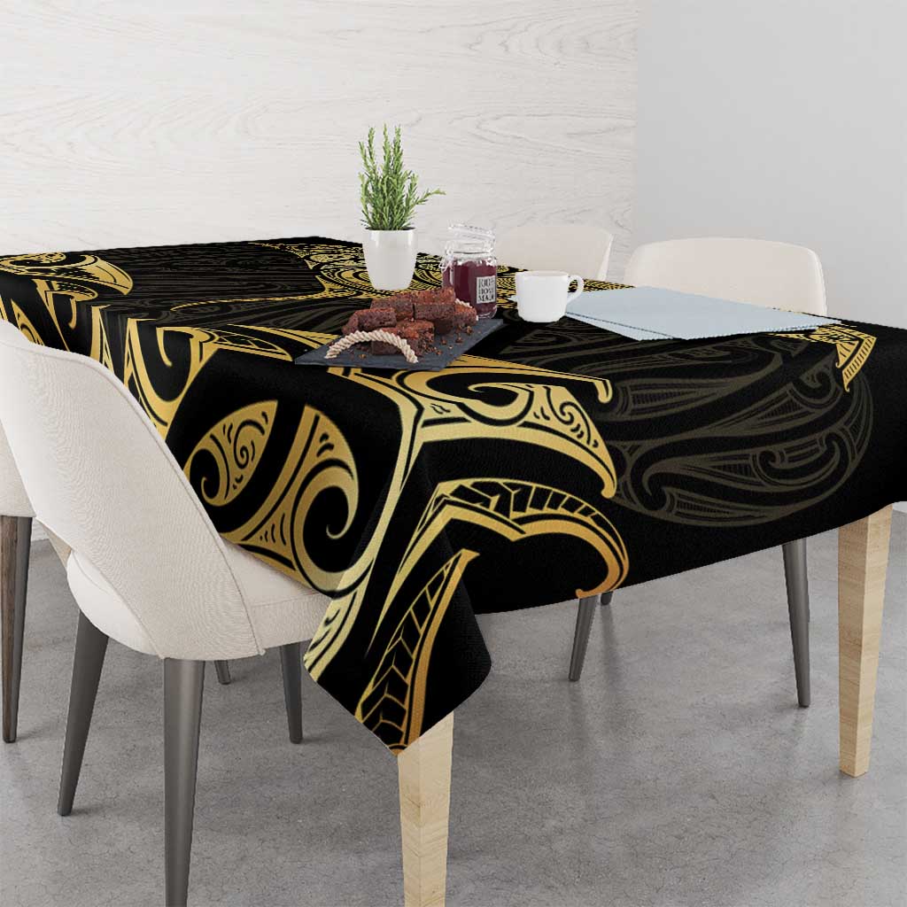 Gold Black New Zealand Manta Ray Tablecloth Aotearoa Maori Haehae LT14 - Polynesian Pride