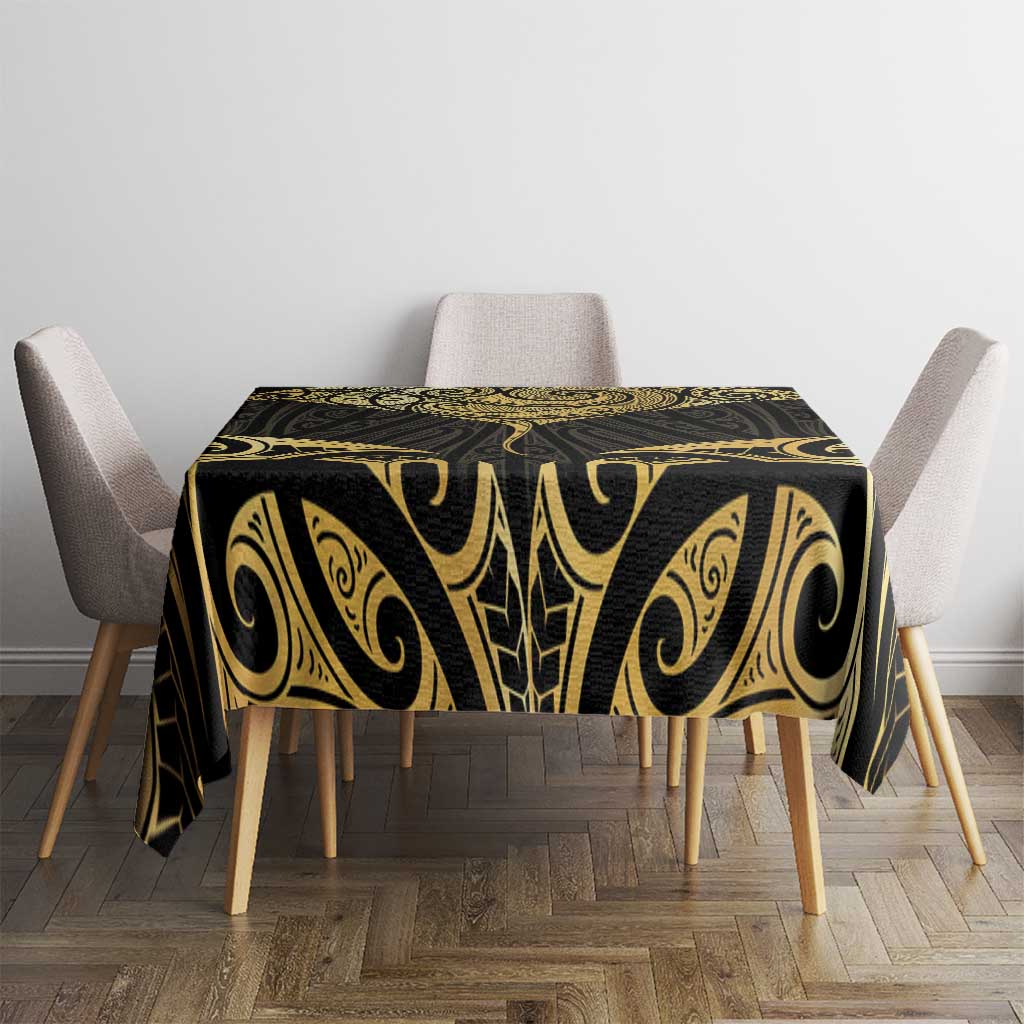 Gold Black New Zealand Manta Ray Tablecloth Aotearoa Maori Haehae LT14 - Polynesian Pride