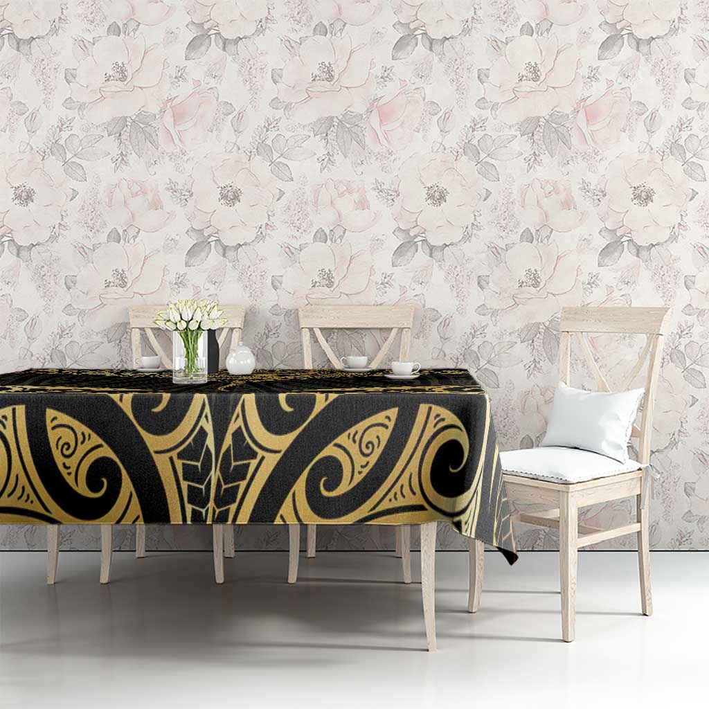 Gold Black New Zealand Manta Ray Tablecloth Aotearoa Maori Haehae LT14 - Polynesian Pride