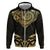 Gold Black New Zealand Manta Ray Zip Hoodie Aotearoa Maori Haehae - Polynesian Pride