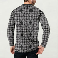 Eleele Hawaii Iwa Bird Palaka Motifs Button Sweatshirt LT14 - Polynesian Pride