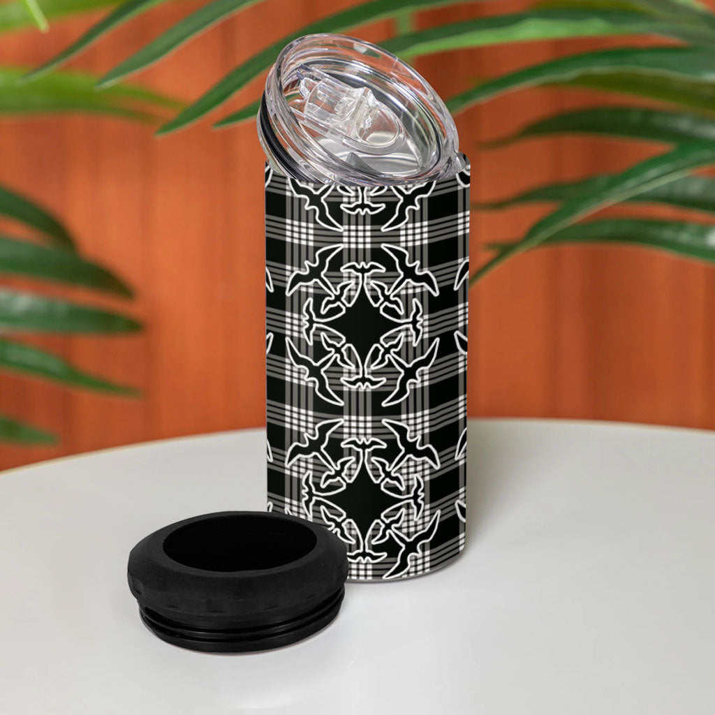 Eleele Hawaii Iwa Bird Palaka Motifs 4 in 1 Can Cooler Tumbler LT14 - Polynesian Pride