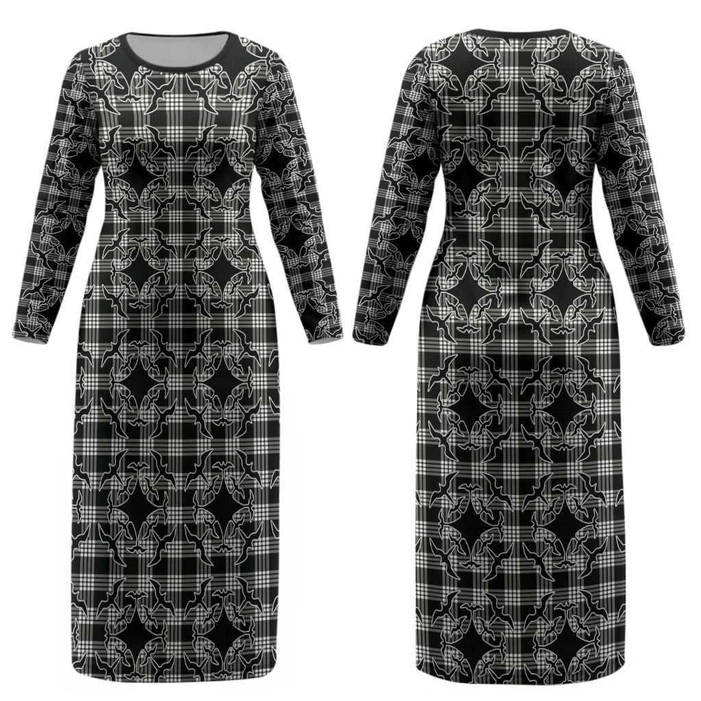 Eleele Hawaii Iwa Bird Palaka Motifs Couples Matching Long Sleeve Bodycon Dress and Hawaiian Shirt LT14 - Polynesian Pride