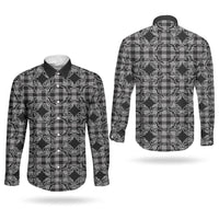 Eleele Hawaii Iwa Bird Palaka Motifs Couples Matching Puletasi and Long Sleeve Button Shirt LT14 - Polynesian Pride
