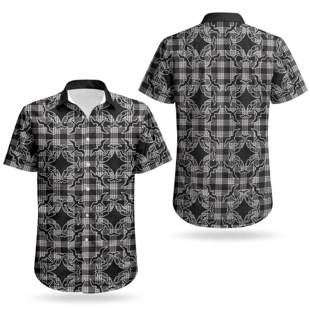 Eleele Hawaii Iwa Bird Palaka Motifs Couples Matching Short Sleeve Bodycon Dress and Hawaiian Shirt LT14 - Polynesian Pride
