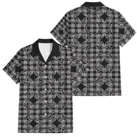 Eleele Hawaii Iwa Bird Palaka Motifs Family Matching Off Shoulder Maxi Dress and Hawaiian Shirt LT14 Dad's Shirt - Short Sleeve Black - Polynesian Pride