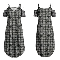 Eleele Hawaii Iwa Bird Palaka Motifs Family Matching Summer Maxi Dress and Hawaiian Shirt LT14 Mom's Dress Black - Polynesian Pride