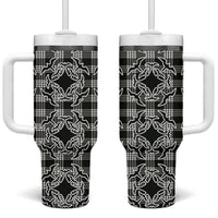 Eleele Hawaii Iwa Bird Palaka Motifs Tumbler With Handle LT14 One Size: 40 oz Black - Polynesian Pride
