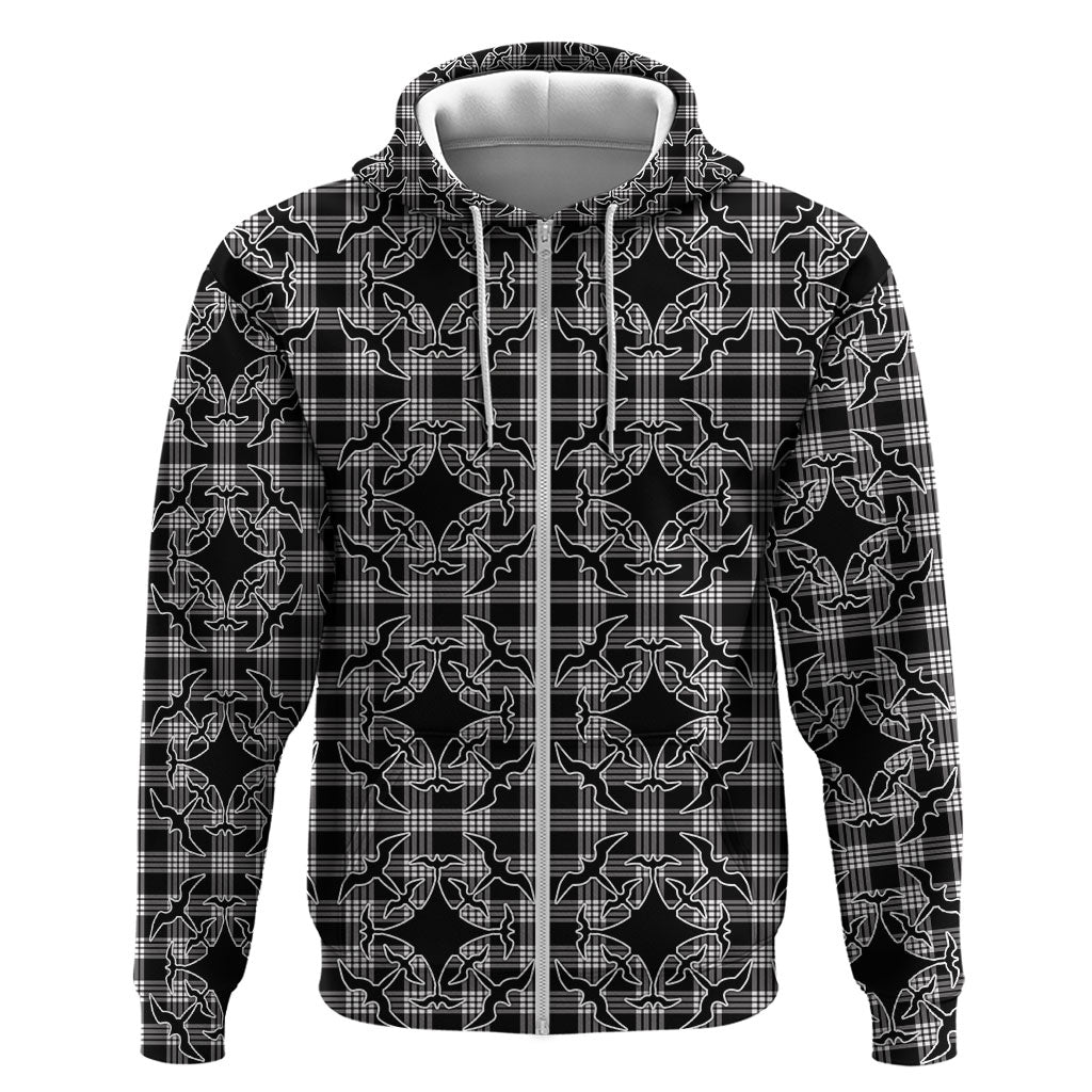 Eleele Hawaii Iwa Bird Palaka Motifs Zip Hoodie