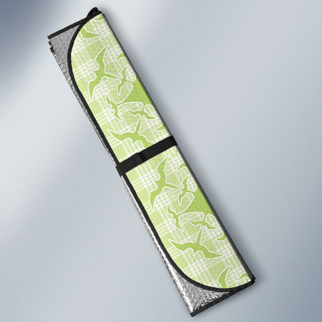 Omaomao Hawaii Iwa Bird Palaka Motifs Auto Sun Shade LT14 - Polynesian Pride