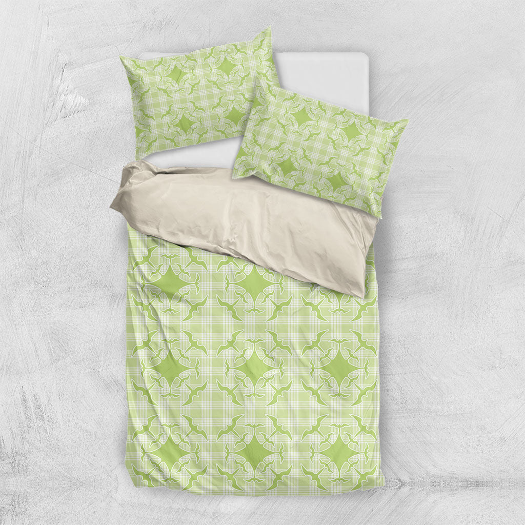 Omaomao Hawaii Iwa Bird Palaka Motifs Bedding Set LT14 US Twin 172cm x 218cm Green - Polynesian Pride