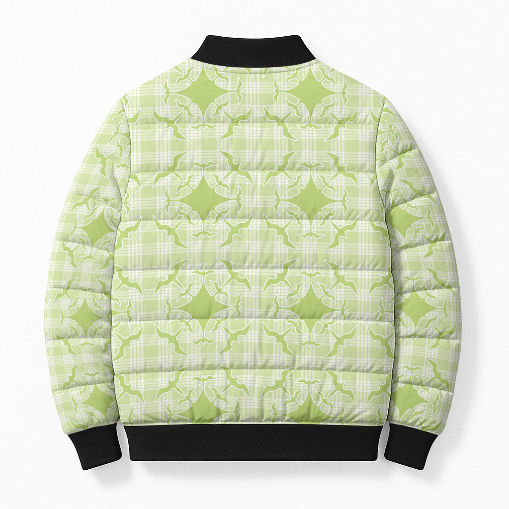 Omaomao Hawaii Iwa Bird Palaka Motifs Bomber Puffer Jacket LT14 - Polynesian Pride