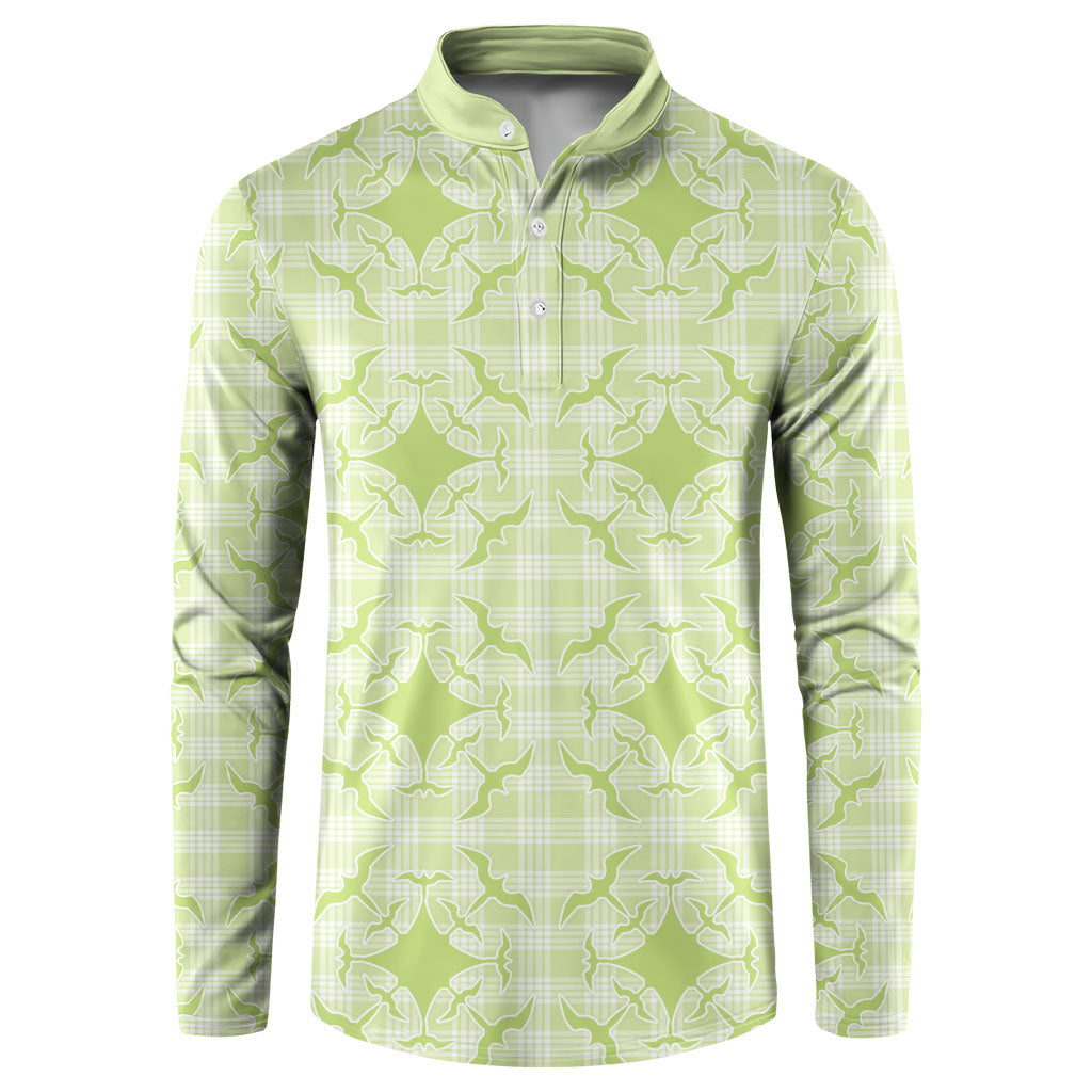 Omaomao Hawaii Iwa Bird Palaka Motifs Button Sweatshirt
