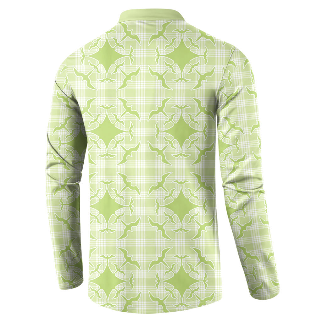 Omaomao Hawaii Iwa Bird Palaka Motifs Button Sweatshirt LT14 - Polynesian Pride
