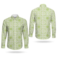 Omaomao Hawaii Iwa Bird Palaka Motifs Couples Matching Long Sleeve Bodycon Dress and Long Sleeve Button Shirt LT14 - Polynesian Pride