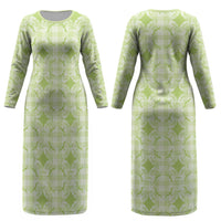 Omaomao Hawaii Iwa Bird Palaka Motifs Couples Matching Long Sleeve Bodycon Dress and Long Sleeve Button Shirt LT14 - Polynesian Pride