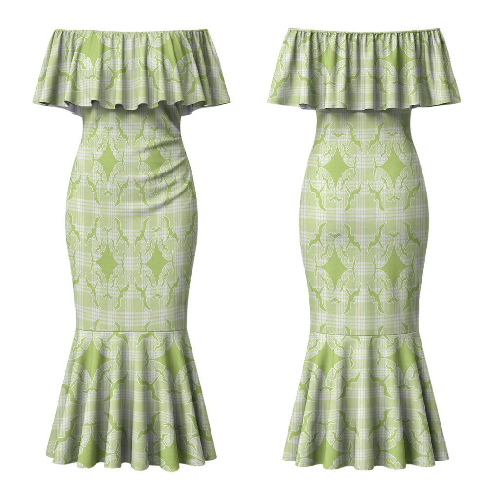 Omaomao Hawaii Iwa Bird Palaka Motifs Couples Matching Mermaid Dress and Hawaiian Shirt LT14 - Polynesian Pride