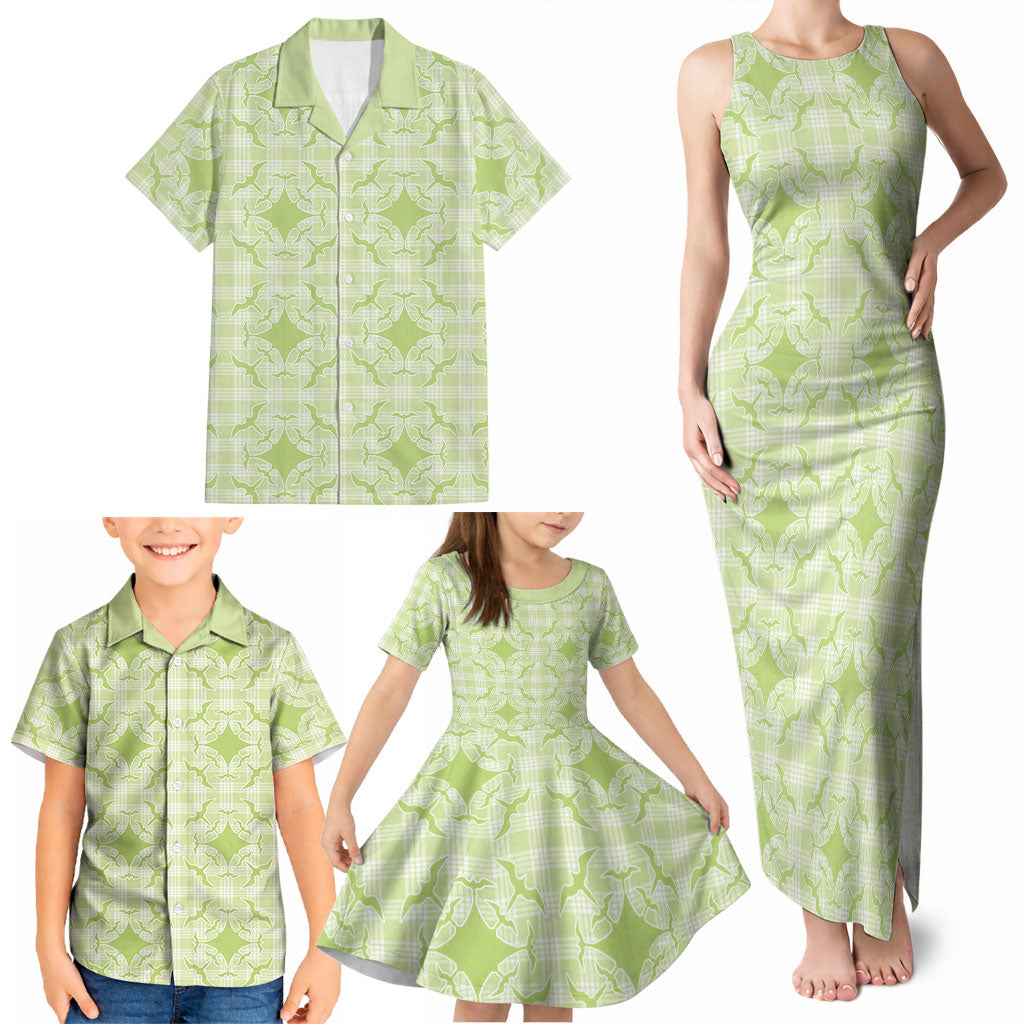 Omaomao Hawaii Iwa Bird Palaka Motifs Family Matching Tank Maxi Dress and Hawaiian Shirt LT14 - Polynesian Pride