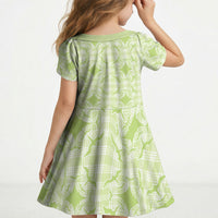 Omaomao Hawaii Iwa Bird Palaka Motifs Kid Short Sleeve Dress LT14 - Polynesian Pride