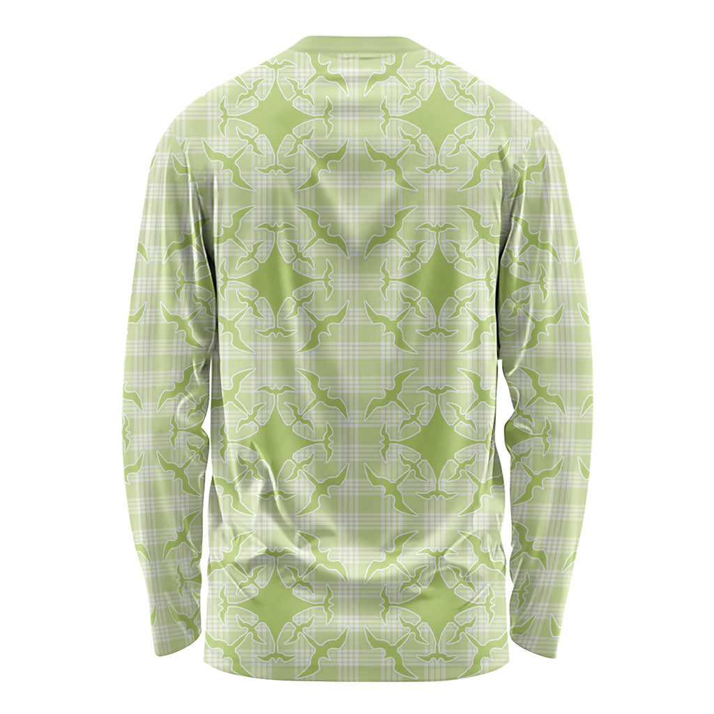 Omaomao Hawaii Iwa Bird Palaka Motifs Long Sleeve Shirt LT14 - Polynesian Pride