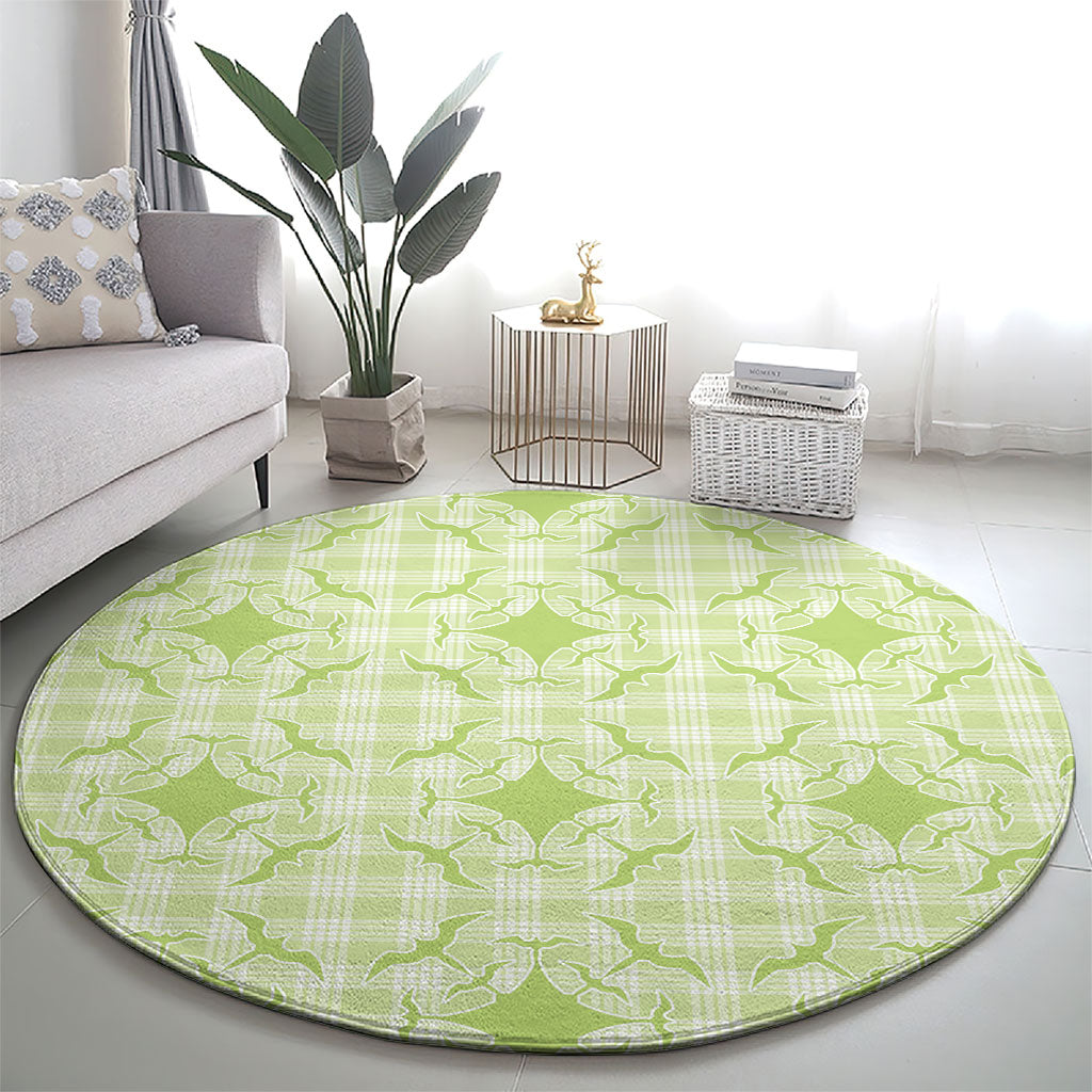 Omaomao Hawaii Iwa Bird Palaka Motifs Round Carpet LT14 - Polynesian Pride