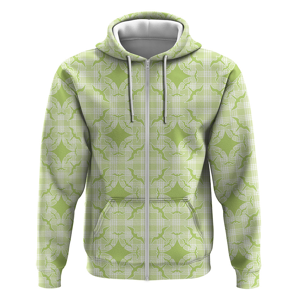 Omaomao Hawaii Iwa Bird Palaka Motifs Zip Hoodie