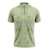 Omaomao Hawaii Iwa Bird Palaka Motifs Zipper Polo Shirt LT14 Green - Polynesian Pride
