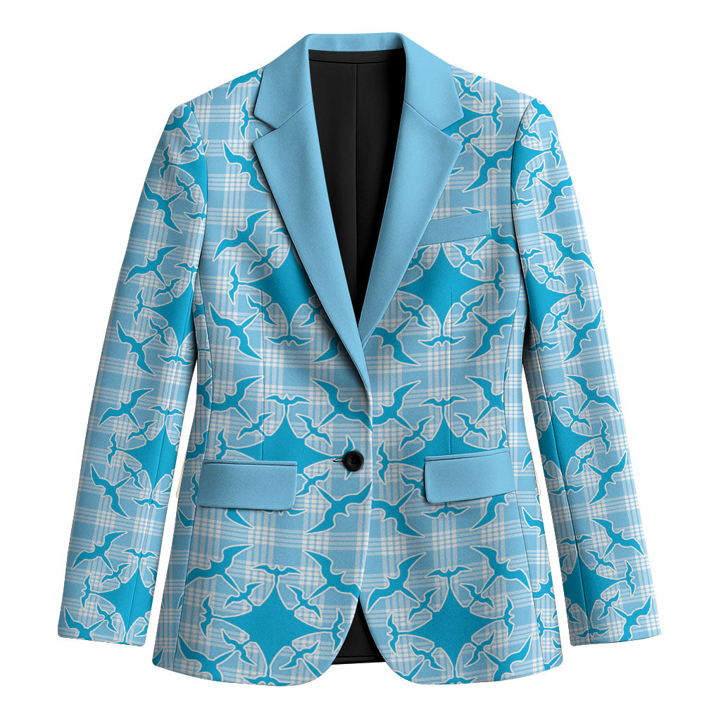 Polu Hawaii Iwa Bird Palaka Motifs Blazer LT14 Unisex Blue - Polynesian Pride