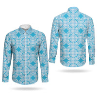 Polu Hawaii Iwa Bird Palaka Motifs Couples Matching Long Sleeve Bodycon Dress and Long Sleeve Button Shirt LT14 - Polynesian Pride