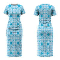 Polu Hawaii Iwa Bird Palaka Motifs Couples Matching Short Sleeve Bodycon Dress and Hawaiian Shirt LT14 - Polynesian Pride