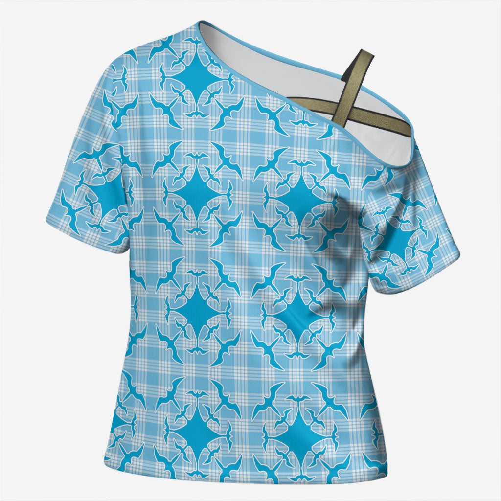 Polu Hawaii Iwa Bird Palaka Motifs Cross Shoulder Shirt