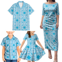 Polu Hawaii Iwa Bird Palaka Motifs Family Matching Puletasi and Hawaiian Shirt LT14 - Polynesian Pride