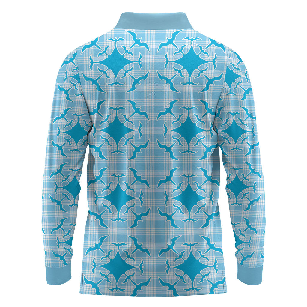 Polu Hawaii Iwa Bird Palaka Motifs Long Sleeve Polo Shirt LT14 - Polynesian Pride