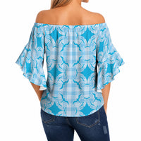 Polu Hawaii Iwa Bird Palaka Motifs Off Shoulder Wrap Waist Top LT14 - Polynesian Pride