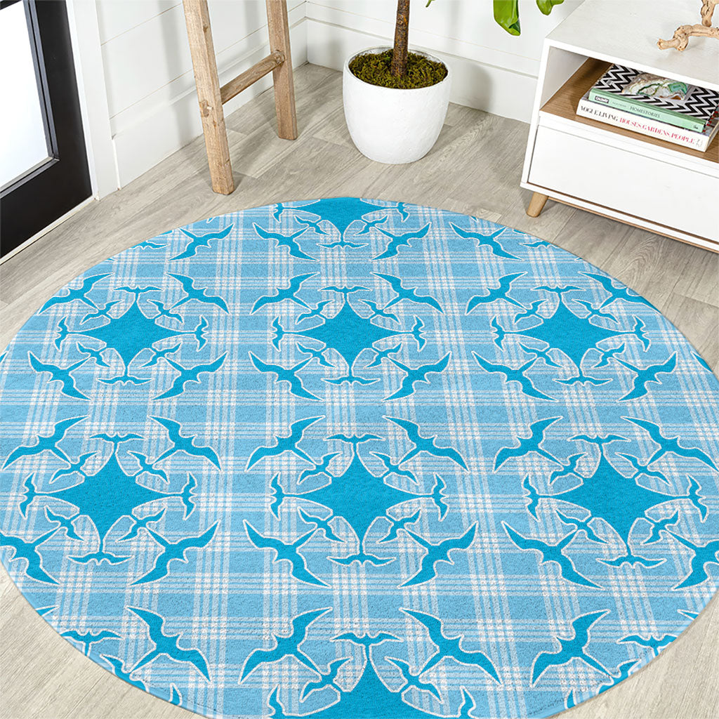 Polu Hawaii Iwa Bird Palaka Motifs Round Carpet