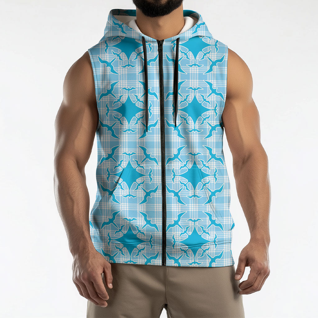 Polu Hawaii Iwa Bird Palaka Motifs Sleeveless Zip Hoodie LT14 - Polynesian Pride