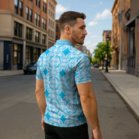 Polu Hawaii Iwa Bird Palaka Motifs Zipper Polo Shirt LT14 - Polynesian Pride