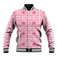 Alaka Hawaii Iwa Bird Palaka Motifs Baseball Jacket LT14 Unisex Pink - Polynesian Pride