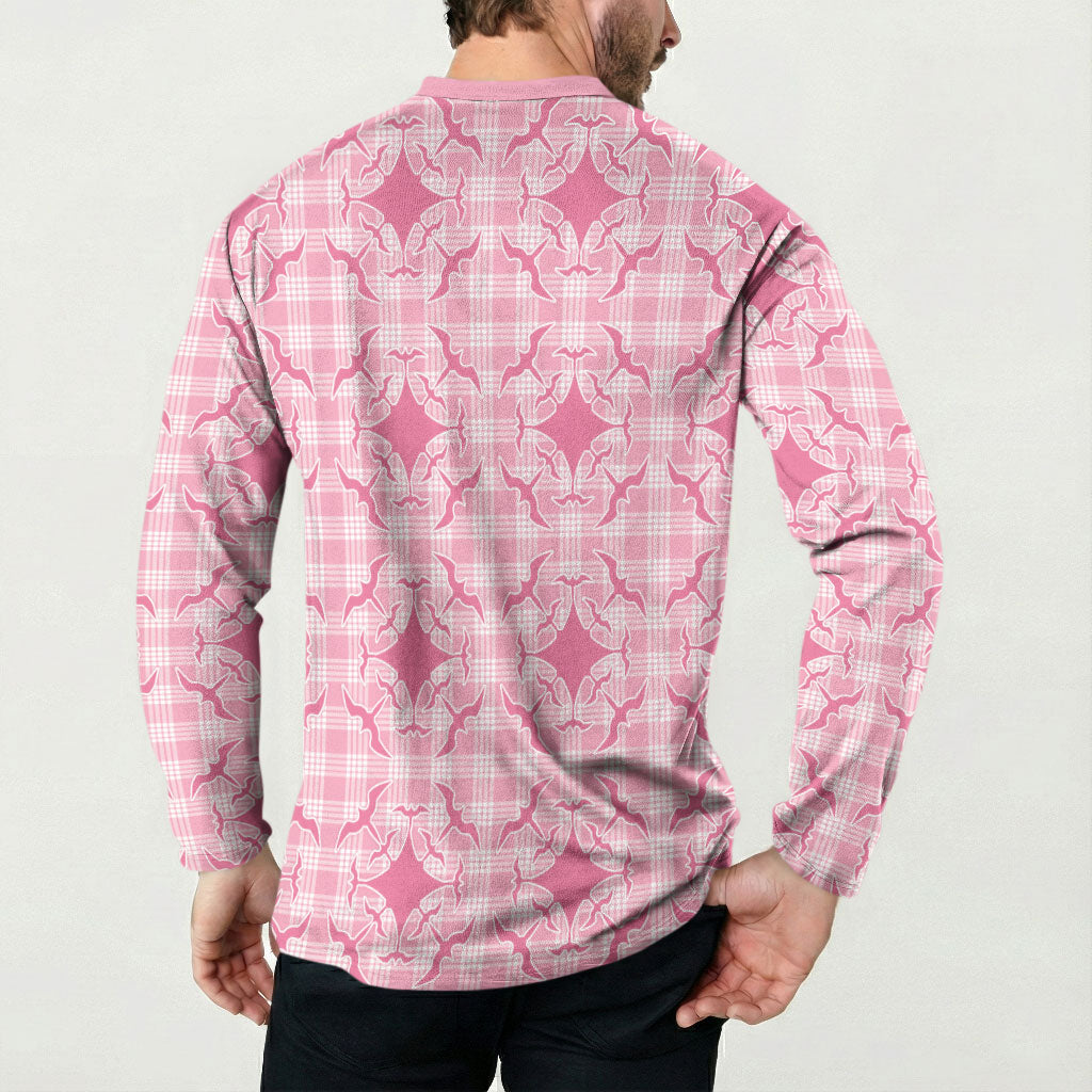Alaka Hawaii Iwa Bird Palaka Motifs Button Sweatshirt LT14 - Polynesian Pride