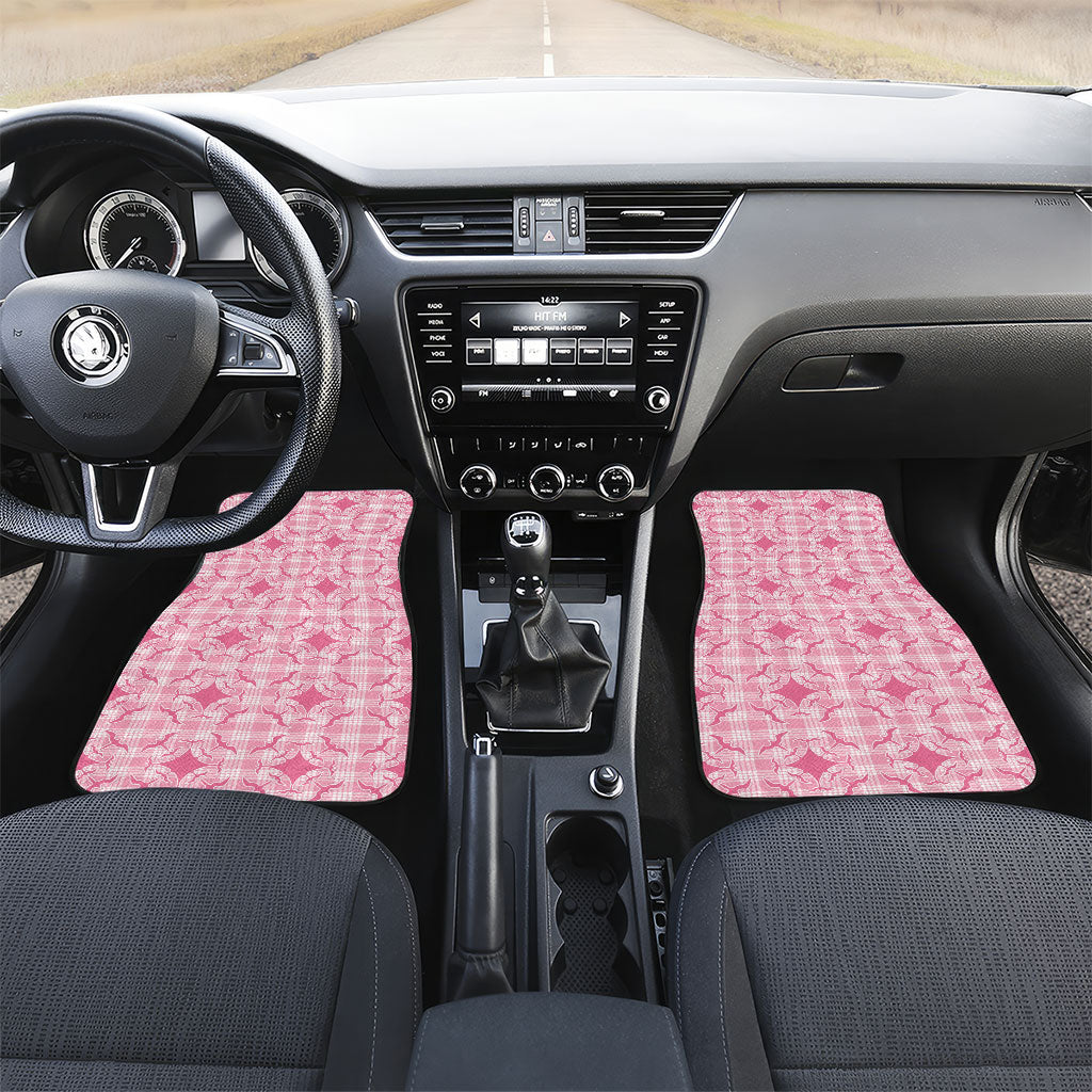Alaka Hawaii Iwa Bird Palaka Motifs Car Mats LT14 Set 2pcs - Front Pink - Polynesian Pride