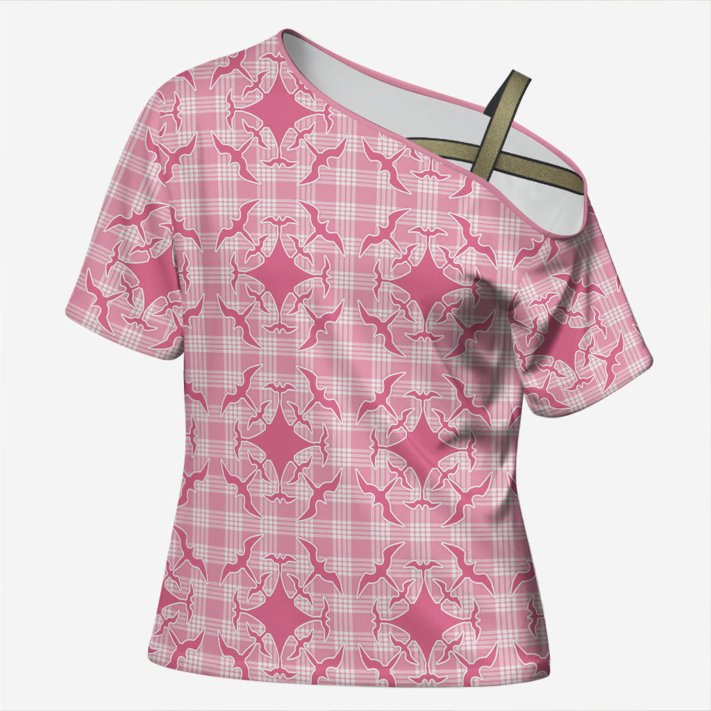 Alaka Hawaii Iwa Bird Palaka Motifs Cross Shoulder Shirt