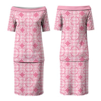 Alaka Hawaii Iwa Bird Palaka Motifs Family Matching Puletasi and Hawaiian Shirt LT14 Mom's Dress Pink - Polynesian Pride