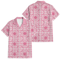 Alaka Hawaii Iwa Bird Palaka Motifs Family Matching Puletasi and Hawaiian Shirt LT14 Dad's Shirt - Short Sleeve Pink - Polynesian Pride