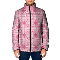 Alaka Hawaii Iwa Bird Palaka Motifs Padded Jacket LT14 Men Pink - Polynesian Pride