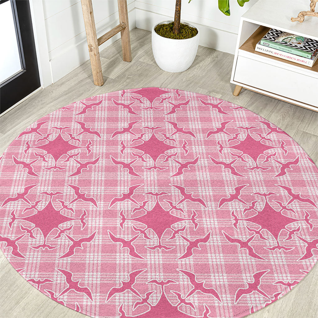 Alaka Hawaii Iwa Bird Palaka Motifs Round Carpet
