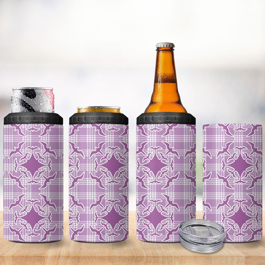 Poni Hawaii Iwa Bird Palaka Motifs 4 in 1 Can Cooler Tumbler LT14 - Polynesian Pride