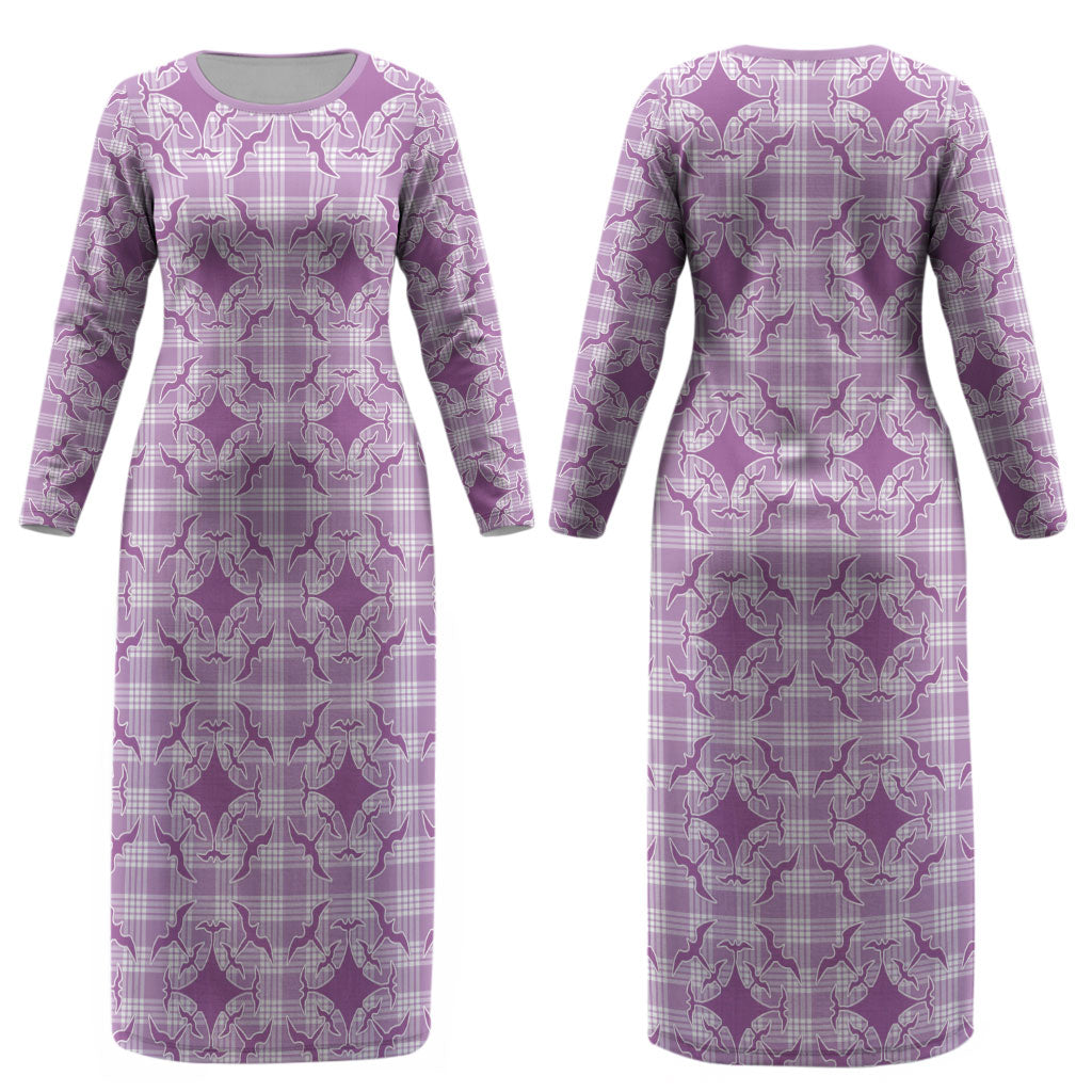 Poni Hawaii Iwa Bird Palaka Motifs Couples Matching Long Sleeve Bodycon Dress and Hawaiian Shirt LT14 - Polynesian Pride